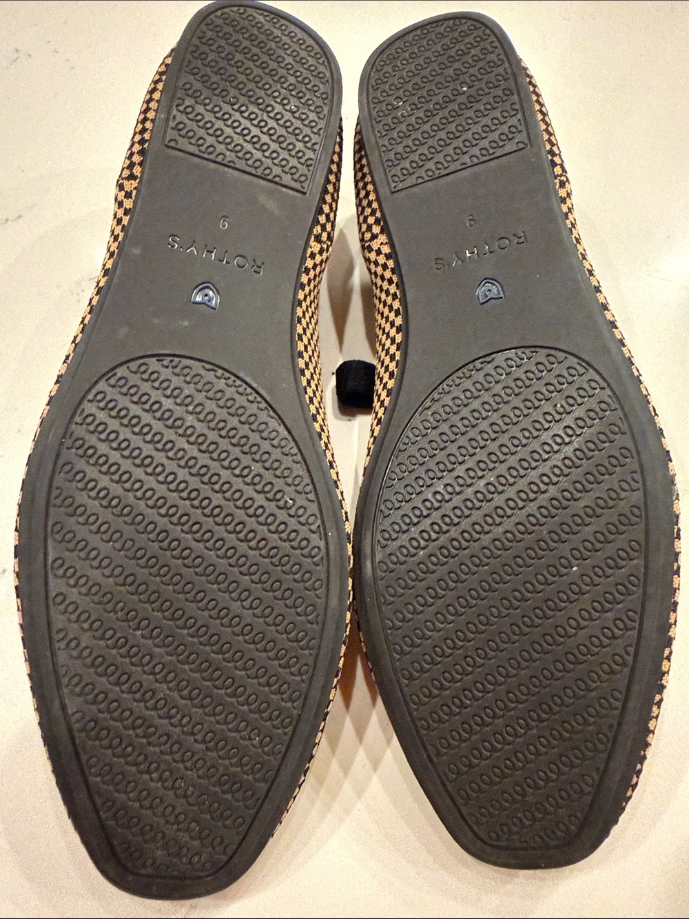 Rothy's The Square Mary Jane in Wren Brown and Black Micro Checkered Size 9 - Picture 10 of 11